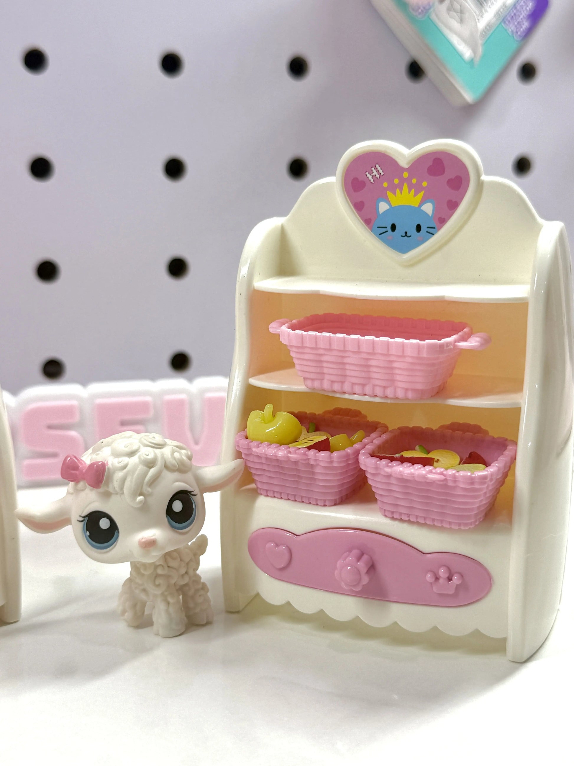 Market Shelf Set for LPS | Mini Grocery Display Rack with Baskets