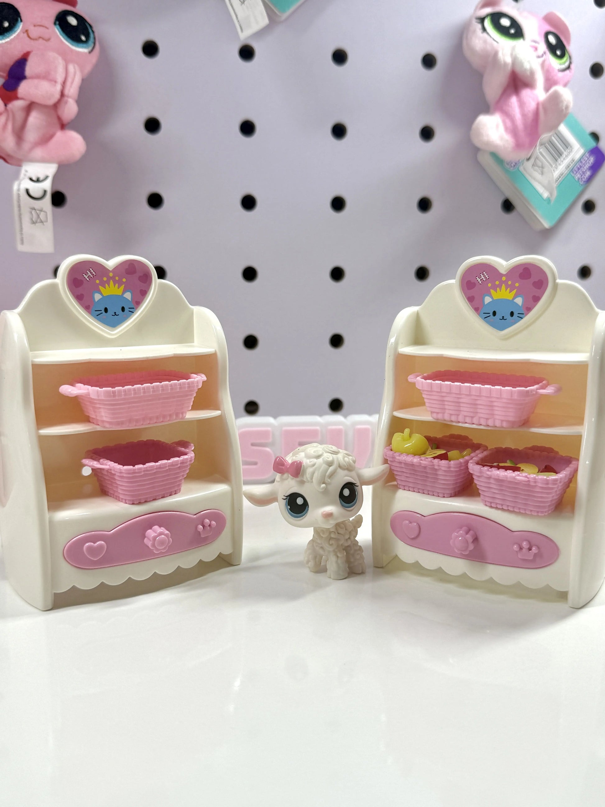 Market Shelf Set for LPS | Mini Grocery Display Rack with Baskets