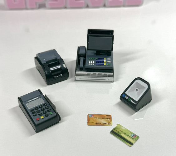 Miniature Cash Register & POS Machine Set for LPS | Store Checkout Counter Accessories