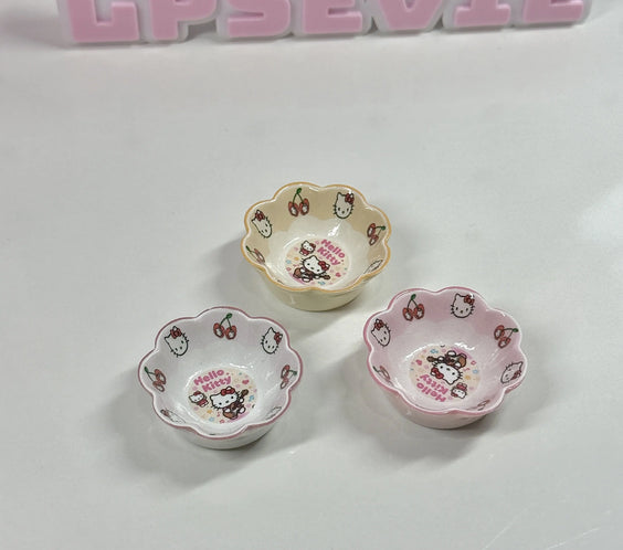 Mini Dessert Bowls Set for LPS | Kawaii Pink & Cream Bowl Trinkets