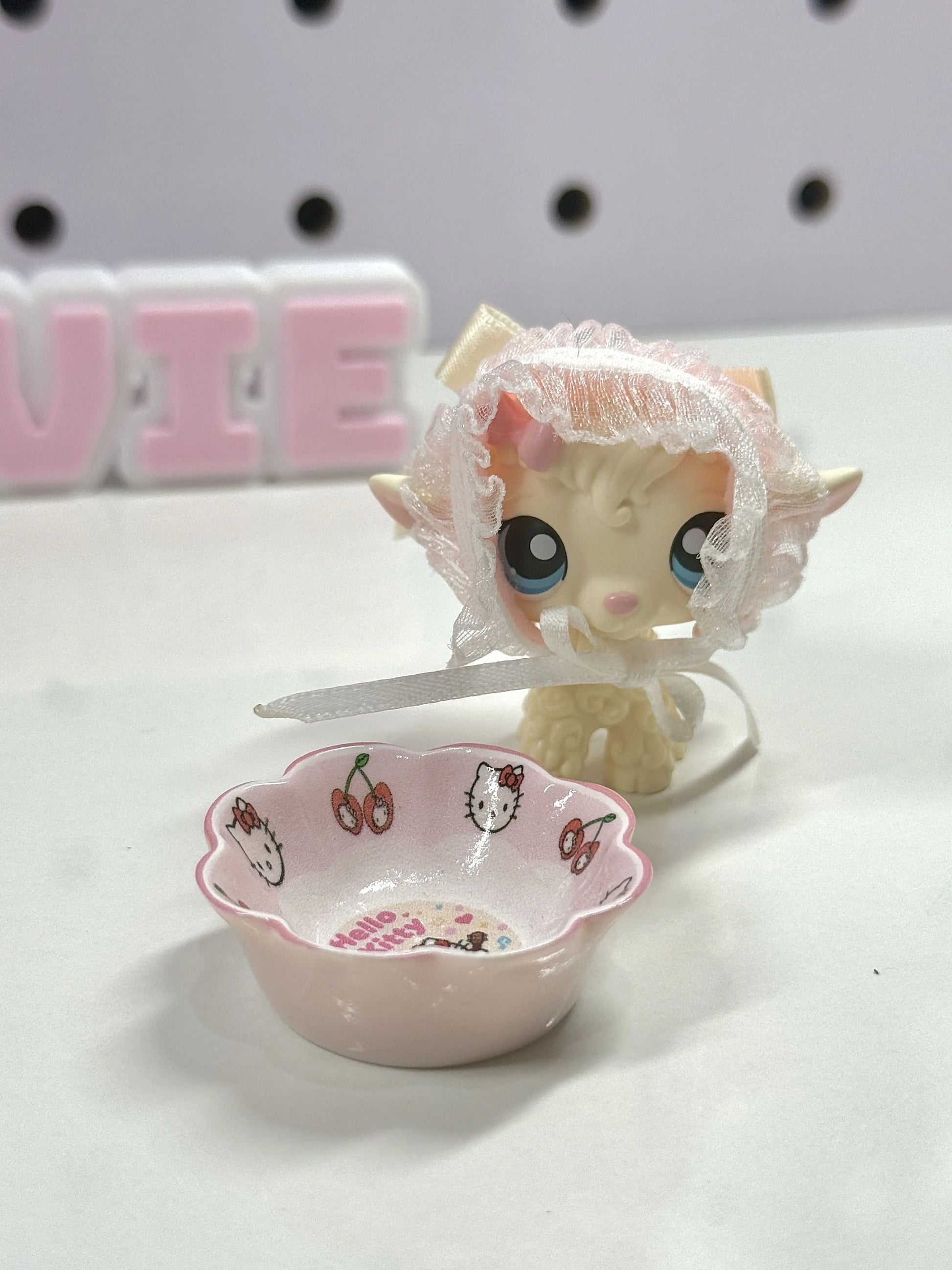 Mini Dessert Bowls Set for LPS | Kawaii Pink & Cream Bowl Trinkets