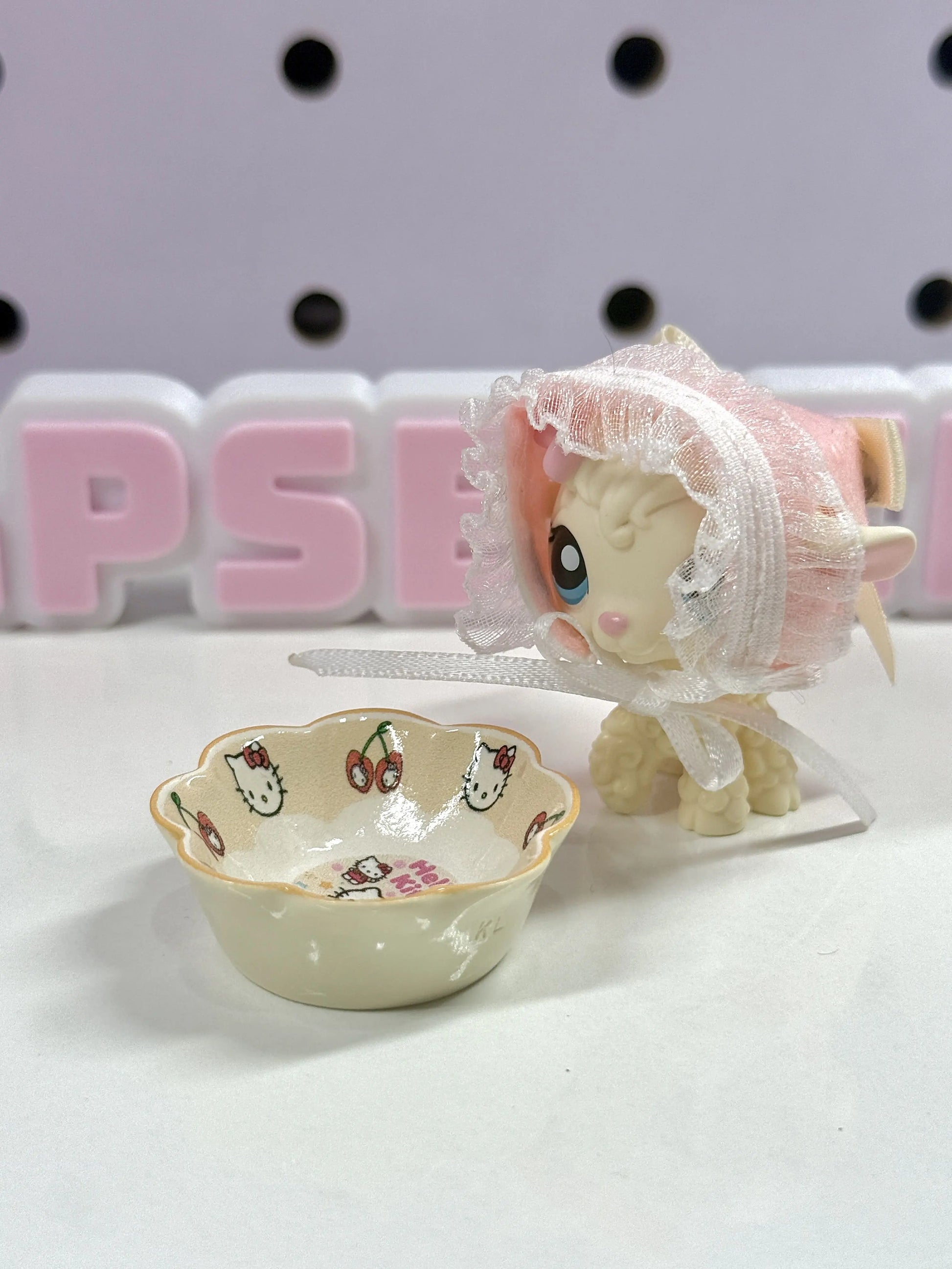 Mini Dessert Bowls Set for LPS | Kawaii Pink & Cream Bowl Trinkets