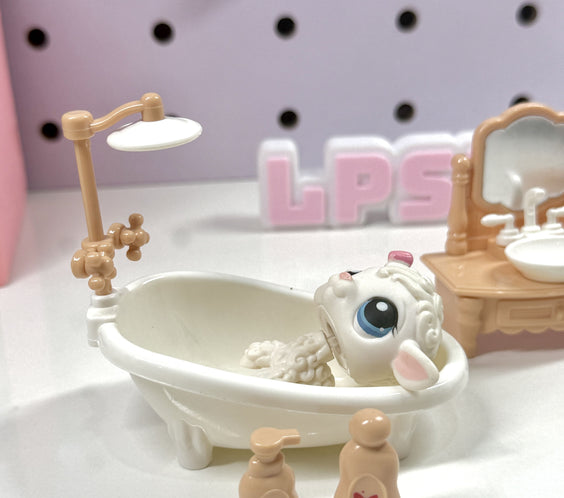 Miniature Bathroom Set for LPS | 1:12 Scale Dollhouse Bathroom Accessories