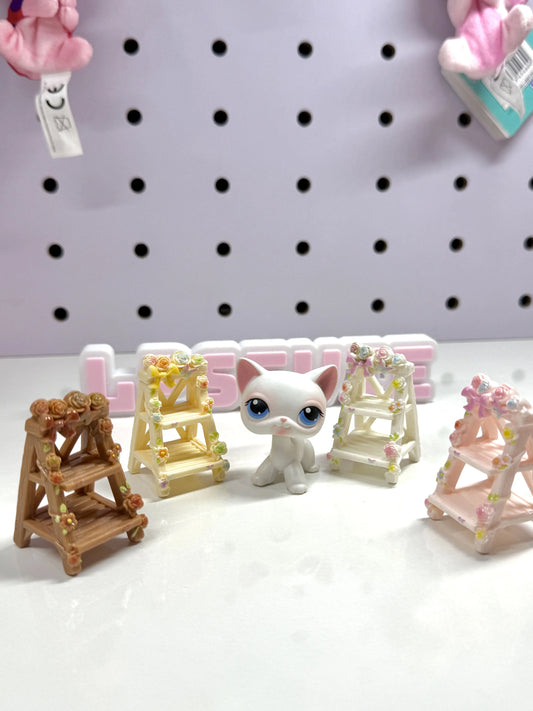 🌸 Miniature Floral Display Shelf for LPS| Flower Ladder Shelf Decor