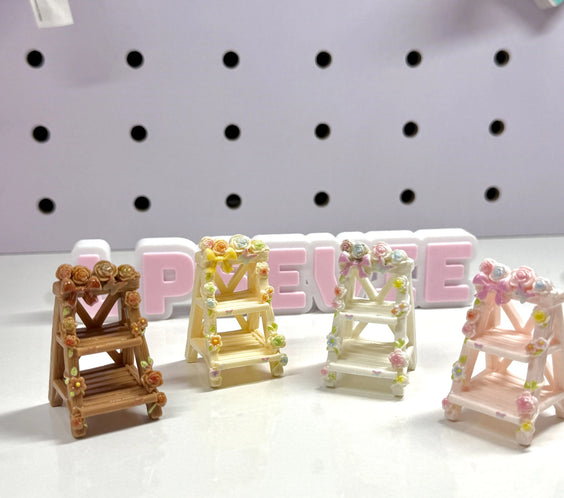 🌸 Miniature Floral Display Shelf for LPS| Flower Ladder Shelf Decor