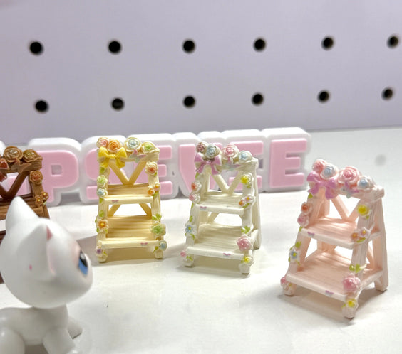 🌸 Miniature Floral Display Shelf for LPS| Flower Ladder Shelf Decor
