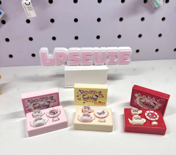 Miniature Tea Set for LPS & Dollhouse Accessories | Teapot, Teacups & Tray