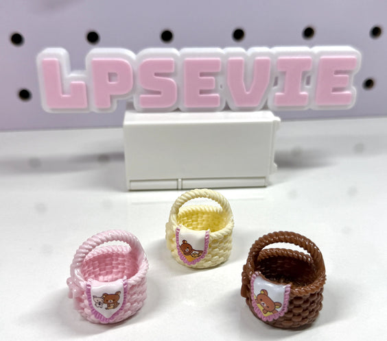 🧺 Miniature Rilakkuma Basket for LPS & Dollhouse Accessories | Cute Picnic Basket Prop