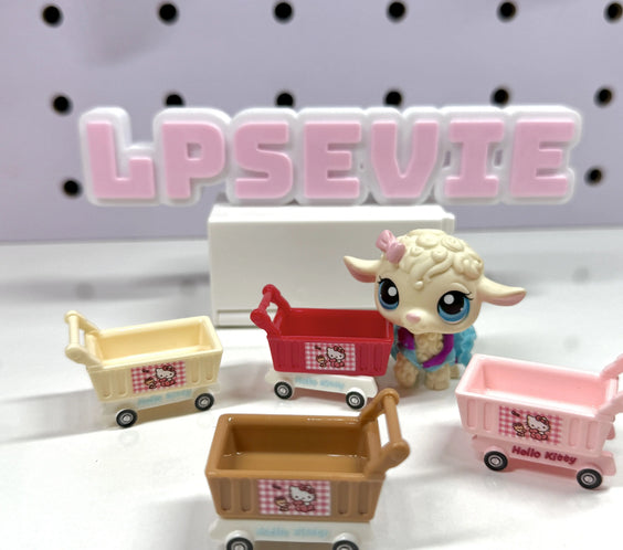 🛒1 Miniature Shopping Cart for LPS| Cute Grocery Cart Prop