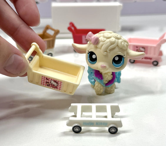 🛒1 Miniature Shopping Cart for LPS| Cute Grocery Cart Prop