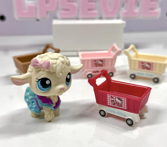 🛒1 Miniature Shopping Cart for LPS| Cute Grocery Cart Prop