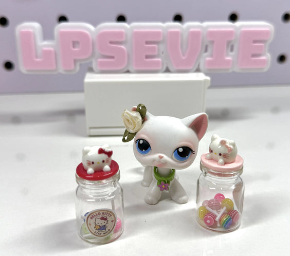 Miniature Candy Jar with Cat Lid | Dollhouse Sweet Treat Accessory