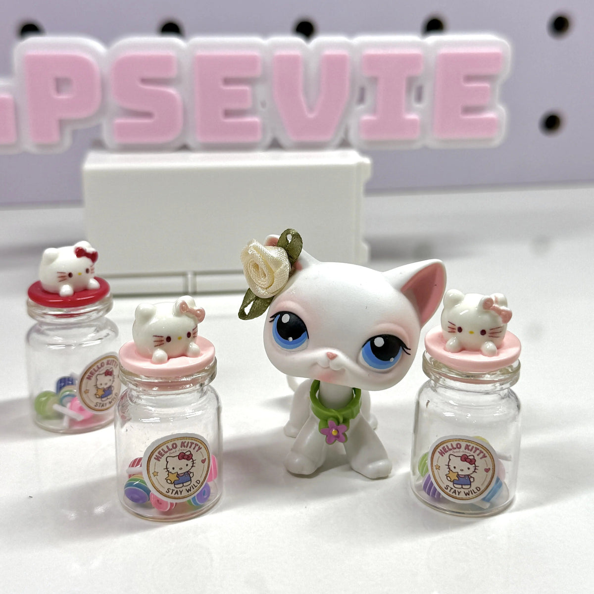 Miniature Candy Jar with Cat Lid | Dollhouse Sweet Treat Accessory
