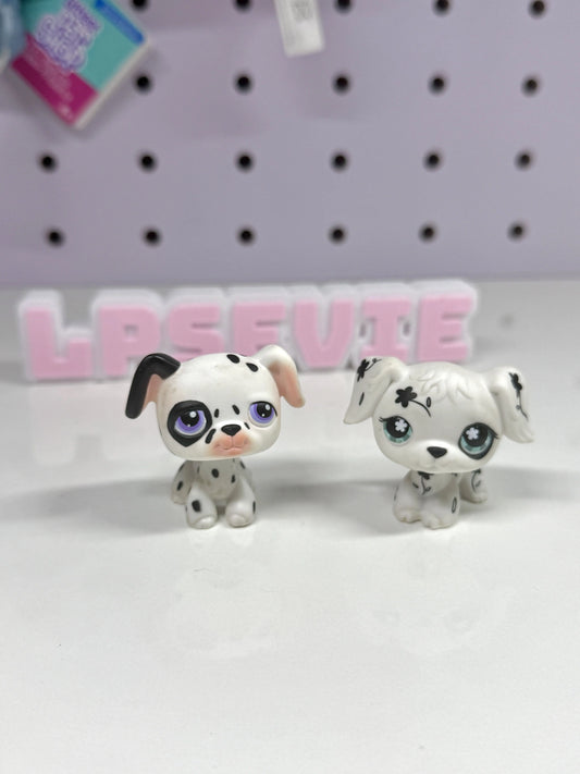 Authentic Littlest Pet Shop LPS #297 & LPS #469 Dalmatian Dog Lot🐾
