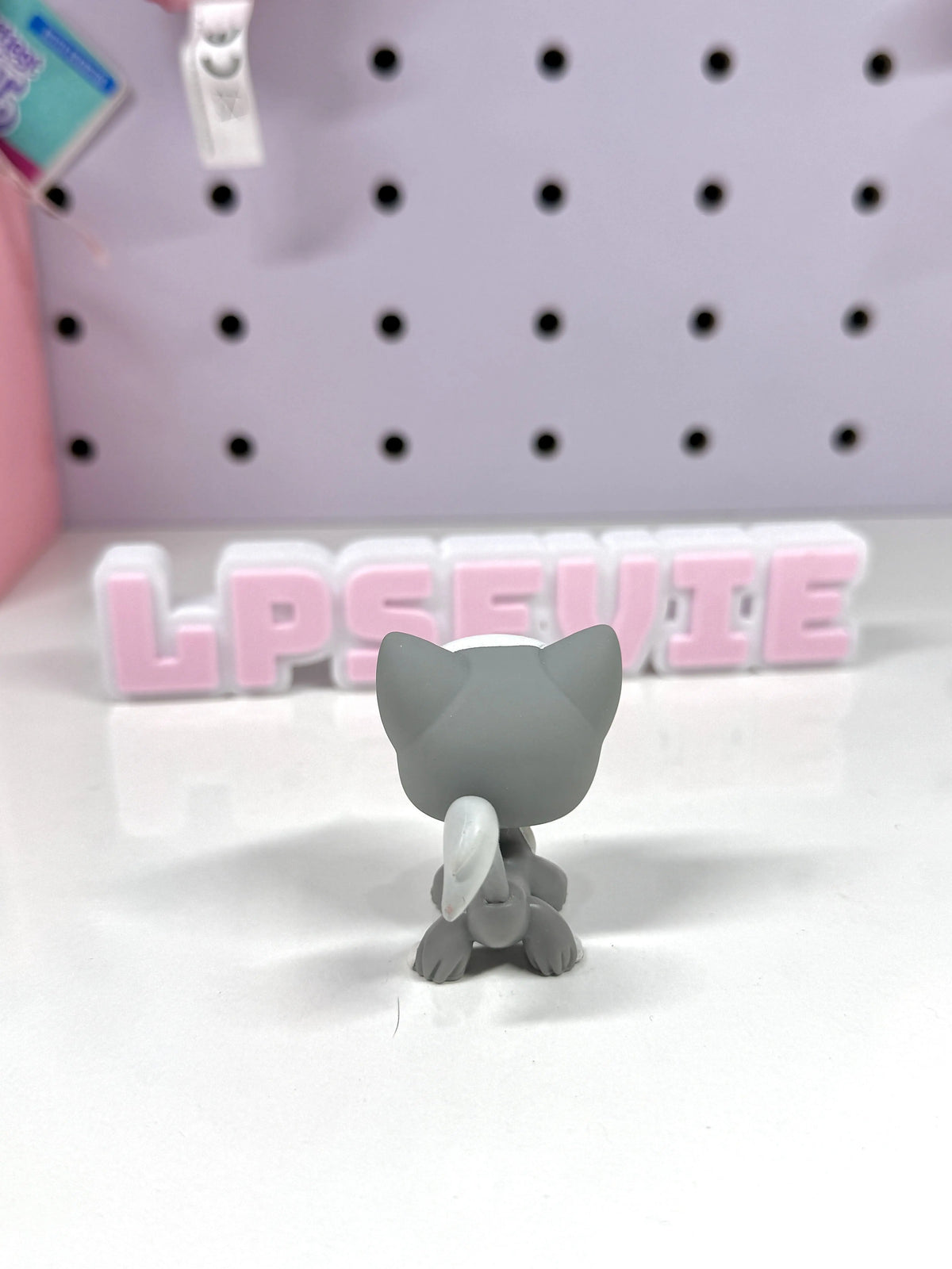 Authentic Littlest Pet Shop NO # Grey Angora Cat! 🐱✨