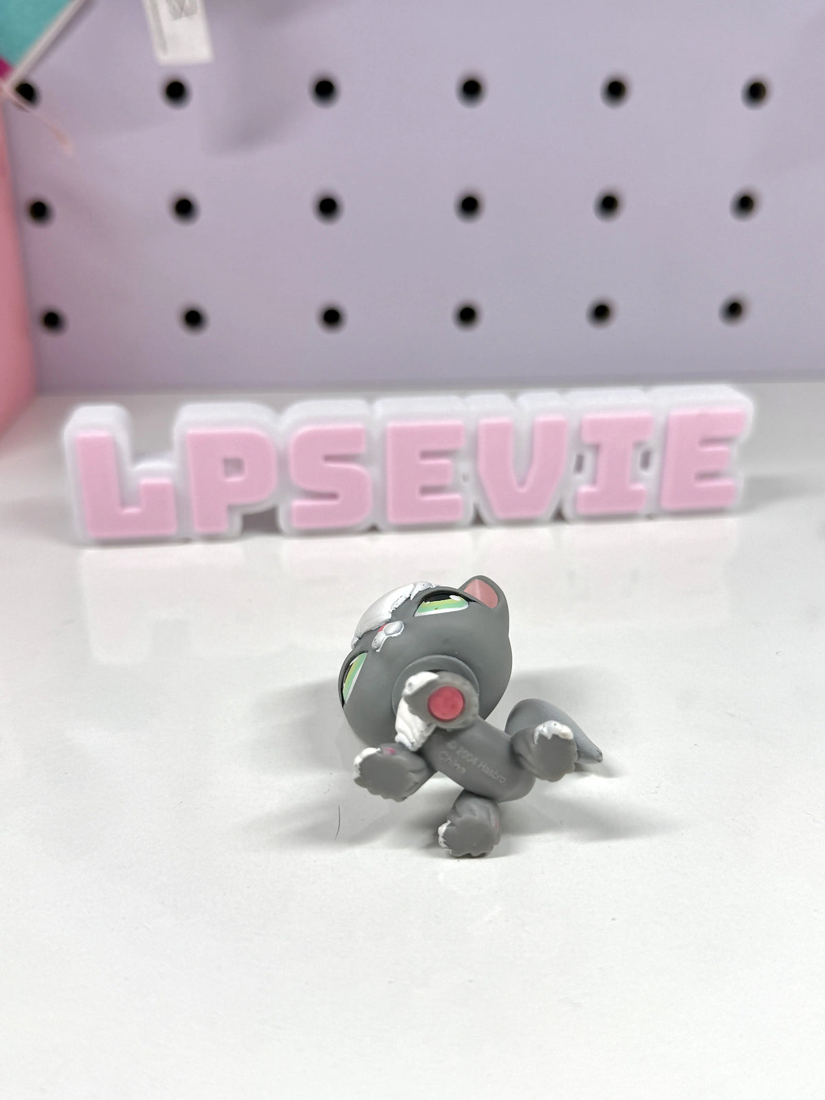 Authentic Littlest Pet Shop NO # Grey Angora Cat! 🐱✨