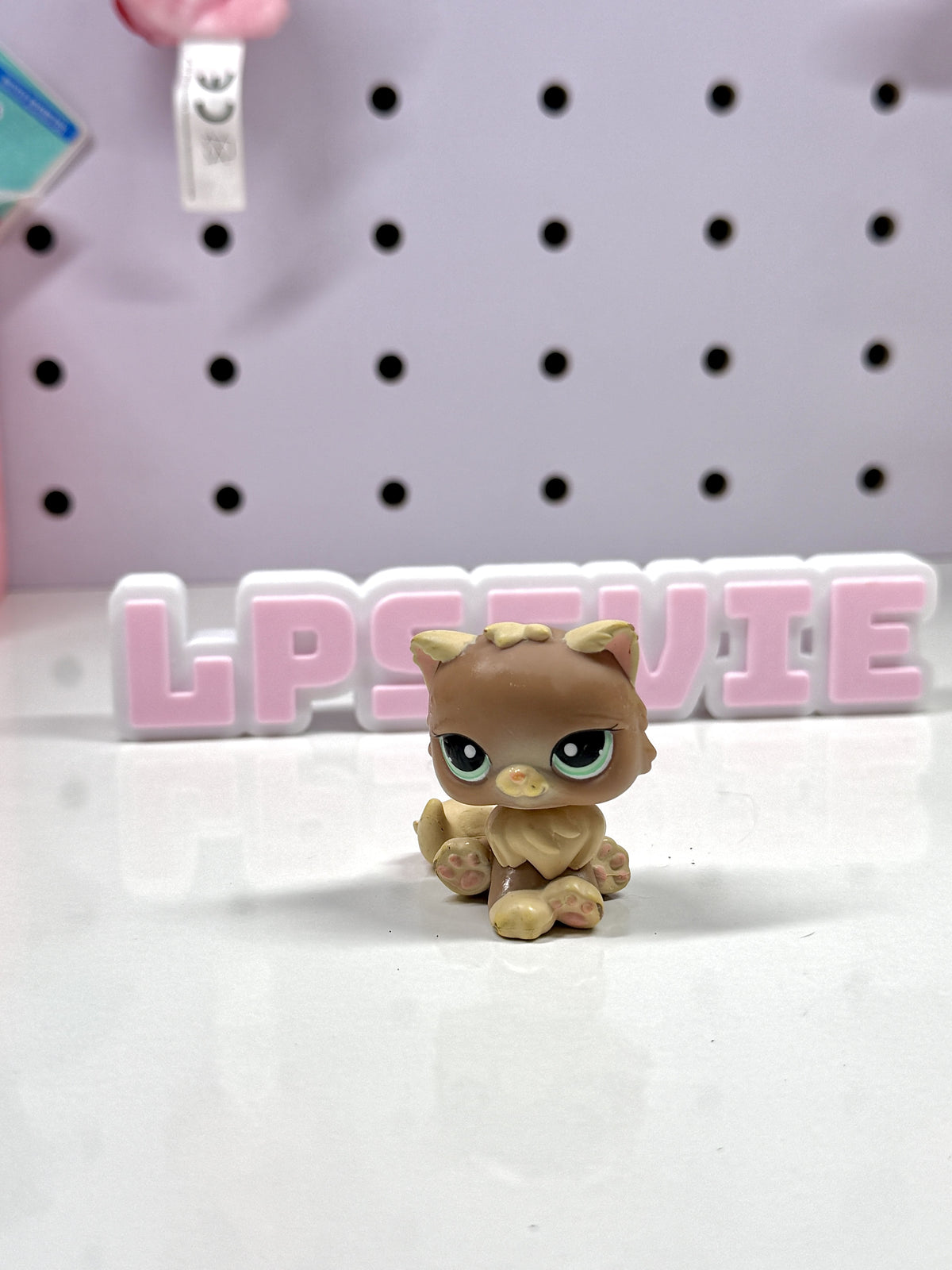 Authentic Littlest Pet Shop LPS #1063 Brown Persian Cat (Spring Egg Edition)