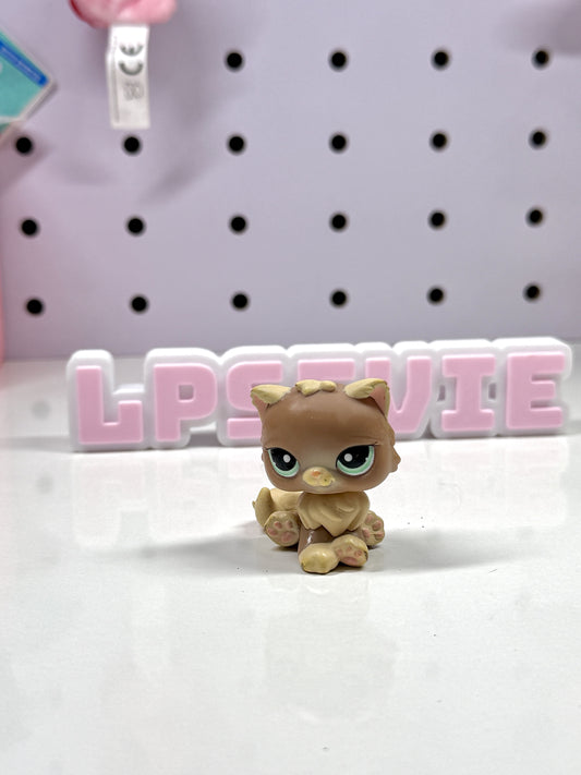 Authentic Littlest Pet Shop LPS #1063 Brown Persian Cat (Spring Egg Edition)