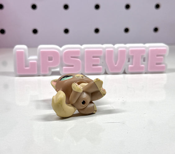 Authentic Littlest Pet Shop LPS #1063 Brown Persian Cat (Spring Egg Edition)