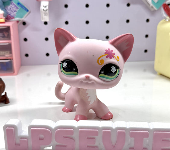 Authentic Littlest Pet Shop Jumbo Deco Pink Shorthair Cat