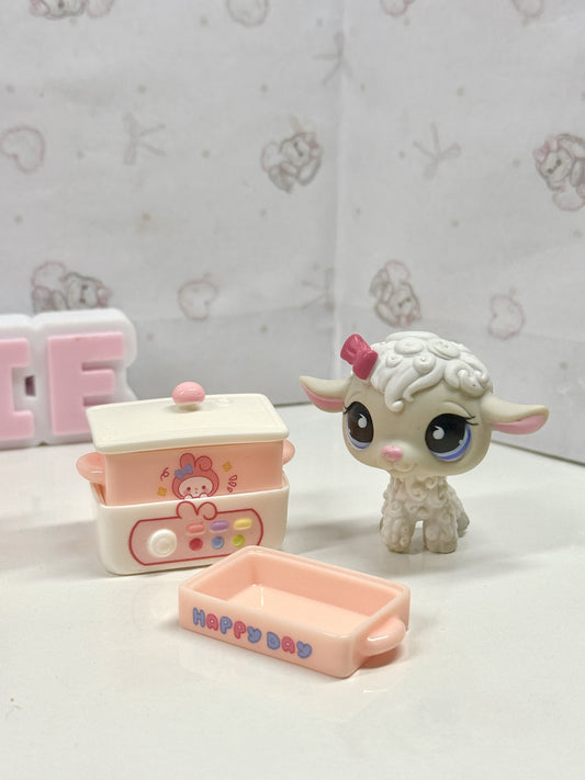 Miniature Kawaii Slow Cooker Crock Pot for Littlest Pet Shop (LPS) | Dollhouse Kitchen Appliance with Optional Food