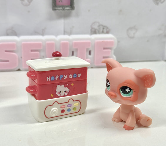 Miniature Kawaii Slow Cooker Crock Pot for Littlest Pet Shop (LPS) | Dollhouse Kitchen Appliance with Optional Food