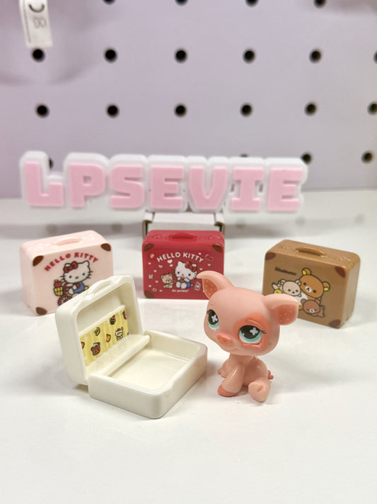 Miniature Suitcase for LPS | Opening Dollhouse Travel Case Accessory
