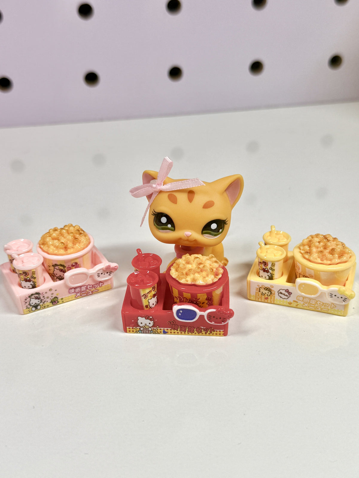 Miniature Popcorn Movie Snack Set for Littlest Pet Shop (LPS) | Dollhouse Cinema Food Accessory