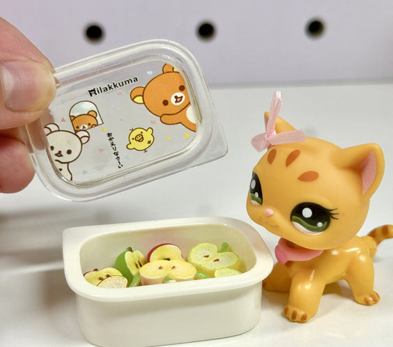 Miniature Food Storage Container for Littlest Pet Shop (LPS) | Opening Lid Dollhouse Kitchen Accessory