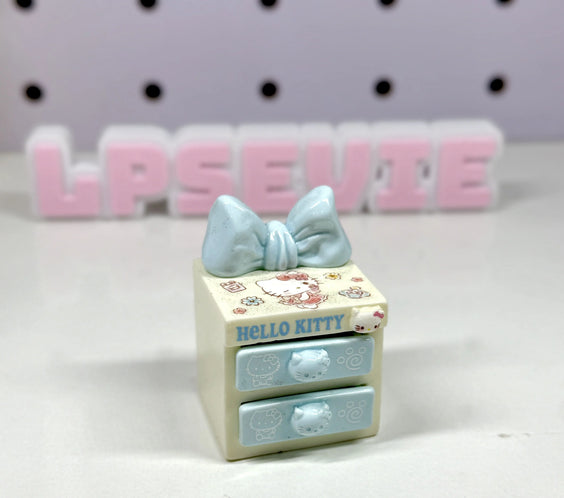 1 PC Miniature Kawaii Character Nightstand with Bow Topper – 2-Drawer Bedside Table | Dollhouse Bedroom Furniture