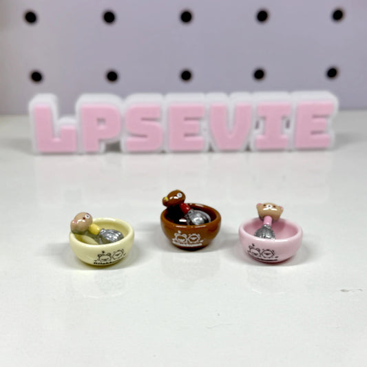 3 Miniature Kawaii Bear Baking Set – Mixing Bowl, Whisk & Magic Wand | Dollhouse Kitchen & Bakery Accessories