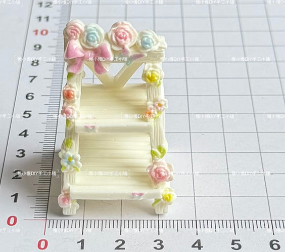 🌸 Miniature Floral Display Shelf for LPS | Flower Ladder Shelf Decor