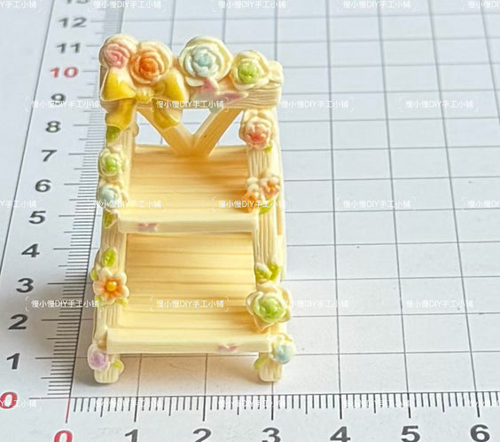 🌸 Miniature Floral Display Shelf for LPS | Flower Ladder Shelf Decor