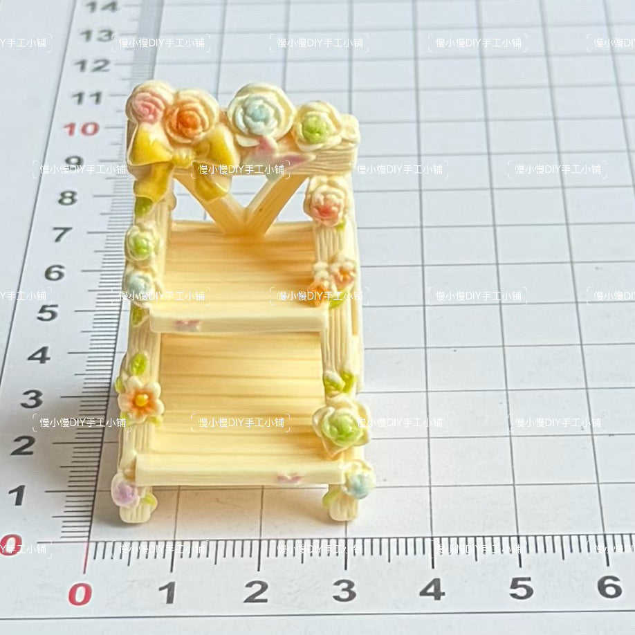🌸 Miniature Floral Display Shelf for LPS | Flower Ladder Shelf Decor