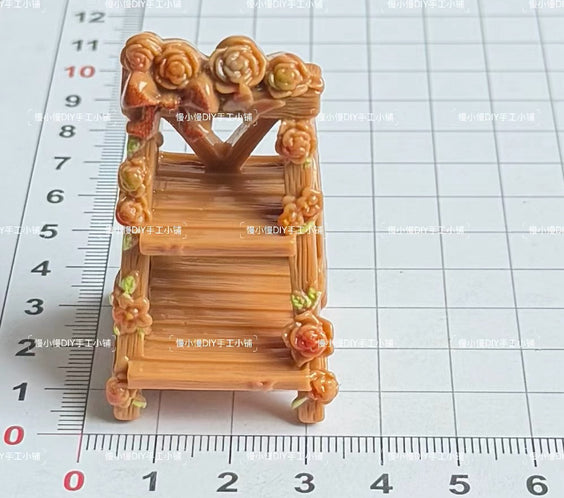 🌸 Miniature Floral Display Shelf for LPS | Flower Ladder Shelf Decor