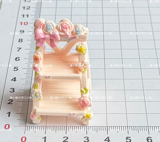 🌸 Miniature Floral Display Shelf for LPS | Flower Ladder Shelf Decor