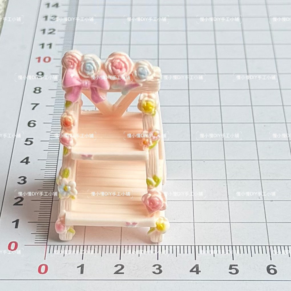 🌸 Miniature Floral Display Shelf for LPS | Flower Ladder Shelf Decor