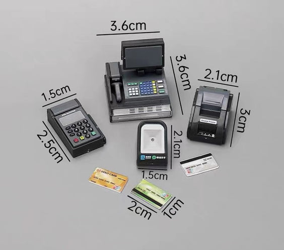 Miniature Cash Register & POS Machine Set for LPS | Store Checkout Counter Accessories