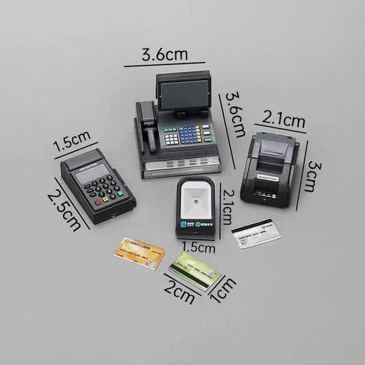 Miniature Cash Register & POS Machine Set for LPS | Store Checkout Counter Accessories