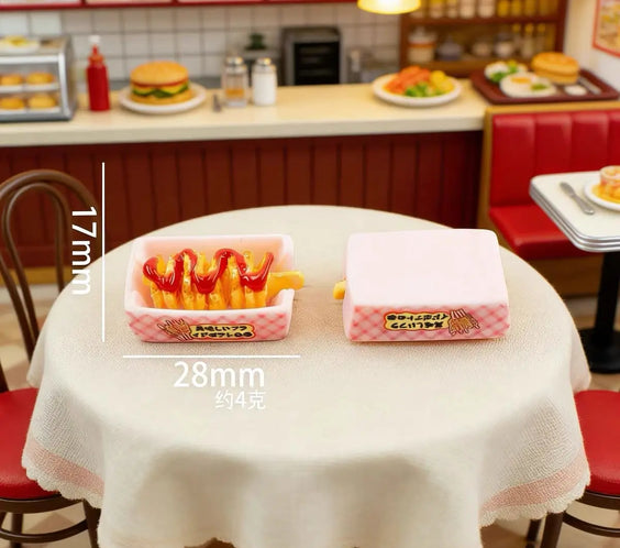 Set of 4 Miniature Korean Corn Dog Tray | Dollhouse Food Accessory