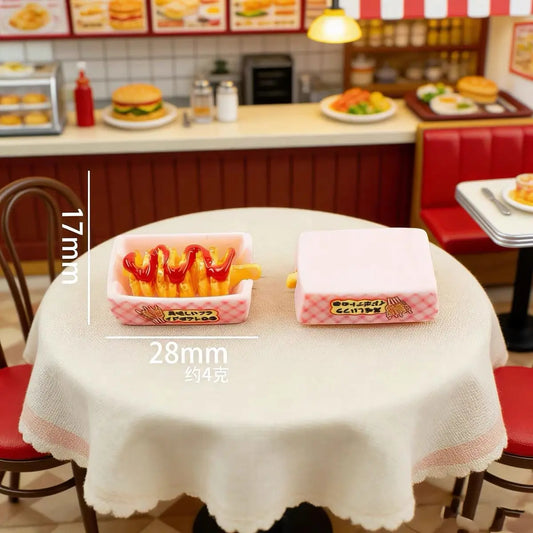 Set of 4 Miniature Korean Corn Dog Tray | Dollhouse Food Accessory